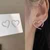 Vintage National Style Shell Daisy Double Heart Earrings for Women Girl Bridal Wedding Jewelry Gift Party