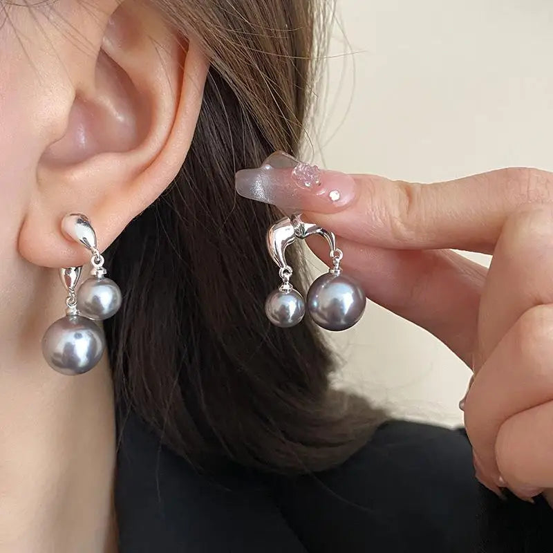 Vintage Small and Large Pearl Earrings for Women Elegant Double-Sided Dangle Earrings Jewelry Wedding Birthday Gift