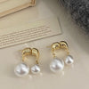 Vintage Small and Large Pearl Earrings for Women Elegant Double-Sided Dangle Earrings Jewelry Wedding Birthday Gift