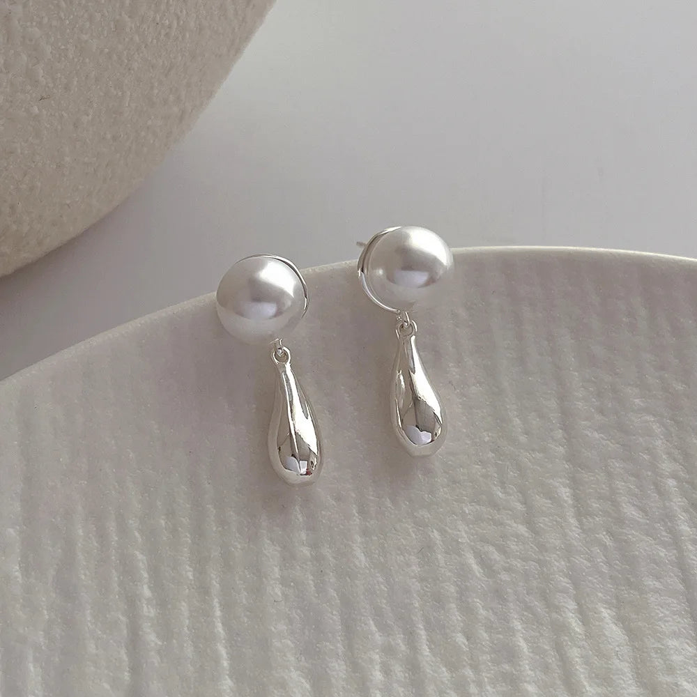 Vintage Small and Large Pearl Earrings for Women Elegant Double-Sided Dangle Earrings Jewelry Wedding Birthday Gift