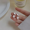 Vintage Small and Large Pearl Earrings for Women Elegant Double-Sided Dangle Earrings Jewelry Wedding Birthday Gift