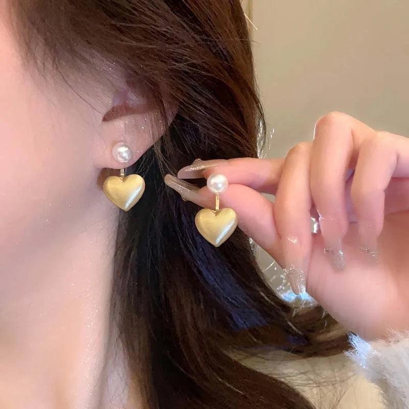 Vintage Small and Large Pearl Earrings for Women Elegant Double-Sided Dangle Earrings Jewelry Wedding Birthday Gift