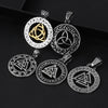 Vintage Stainless Steel Viking Odin Celtics Knot Pendant Necklace Men Punk Viking Jewelry Odin Trinity Pendant And Necklace Gift