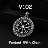 Vintage Stainless Steel Viking Odin Celtics Knot Pendant Necklace Men Punk Viking Jewelry Odin Trinity Pendant And Necklace Gift