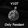 Vintage Stainless Steel Viking Odin Celtics Knot Pendant Necklace Men Punk Viking Jewelry Odin Trinity Pendant And Necklace Gift