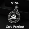 Vintage Stainless Steel Viking Odin Celtics Knot Pendant Necklace Men Punk Viking Jewelry Odin Trinity Pendant And Necklace Gift