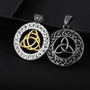 Vintage Stainless Steel Viking Odin Celtics Knot Pendant Necklace Men Punk Viking Jewelry Odin Trinity Pendant And Necklace Gift