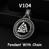 Vintage Stainless Steel Viking Odin Celtics Knot Pendant Necklace Men Punk Viking Jewelry Odin Trinity Pendant And Necklace Gift