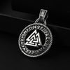 Vintage Stainless Steel Viking Odin Celtics Knot Pendant Necklace Men Punk Viking Jewelry Odin Trinity Pendant And Necklace Gift