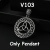 Vintage Stainless Steel Viking Odin Celtics Knot Pendant Necklace Men Punk Viking Jewelry Odin Trinity Pendant And Necklace Gift