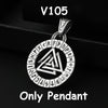 Vintage Stainless Steel Viking Odin Celtics Knot Pendant Necklace Men Punk Viking Jewelry Odin Trinity Pendant And Necklace Gift