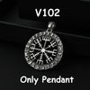 Vintage Stainless Steel Viking Odin Celtics Knot Pendant Necklace Men Punk Viking Jewelry Odin Trinity Pendant And Necklace Gift