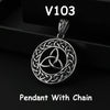 Vintage Stainless Steel Viking Odin Celtics Knot Pendant Necklace Men Punk Viking Jewelry Odin Trinity Pendant And Necklace Gift