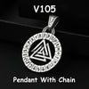 Vintage Stainless Steel Viking Odin Celtics Knot Pendant Necklace Men Punk Viking Jewelry Odin Trinity Pendant And Necklace Gift