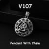 Vintage Stainless Steel Viking Odin Celtics Knot Pendant Necklace Men Punk Viking Jewelry Odin Trinity Pendant And Necklace Gift