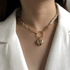 Vintage Style Simple 6MM Pearl Chain Choker Necklace For Women Wedding Love Shell Pendant Necklace  Jewelry