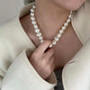 Vintage Style Simple 6MM Pearl Chain Choker Necklace For Women Wedding Love Shell Pendant Necklace  Jewelry