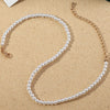 Vintage Style Simple 6MM Pearl Chain Choker Necklace For Women Wedding Love Shell Pendant Necklace  Jewelry