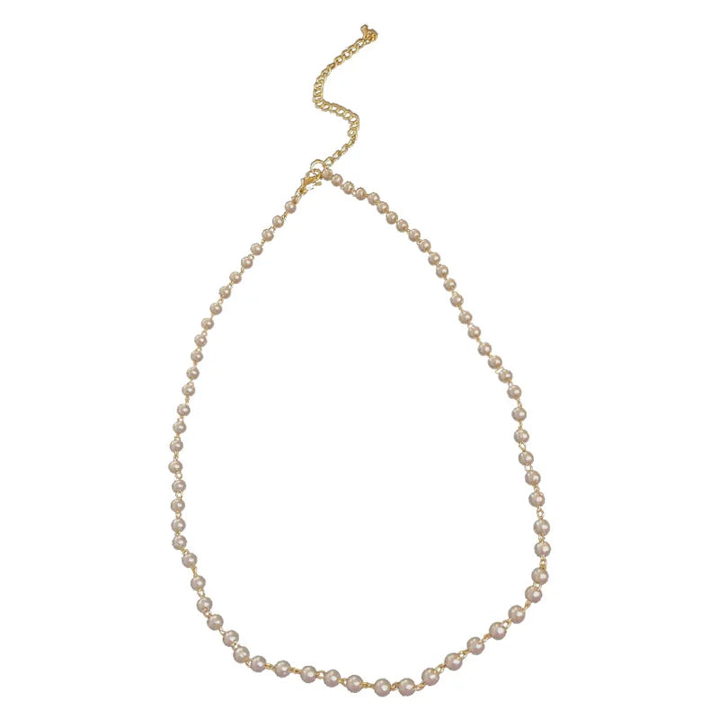 Vintage Style Simple Pearl Chain Choker Necklace for Women Wedding Love Shell Pendant Necklace Jewelry Wholesale