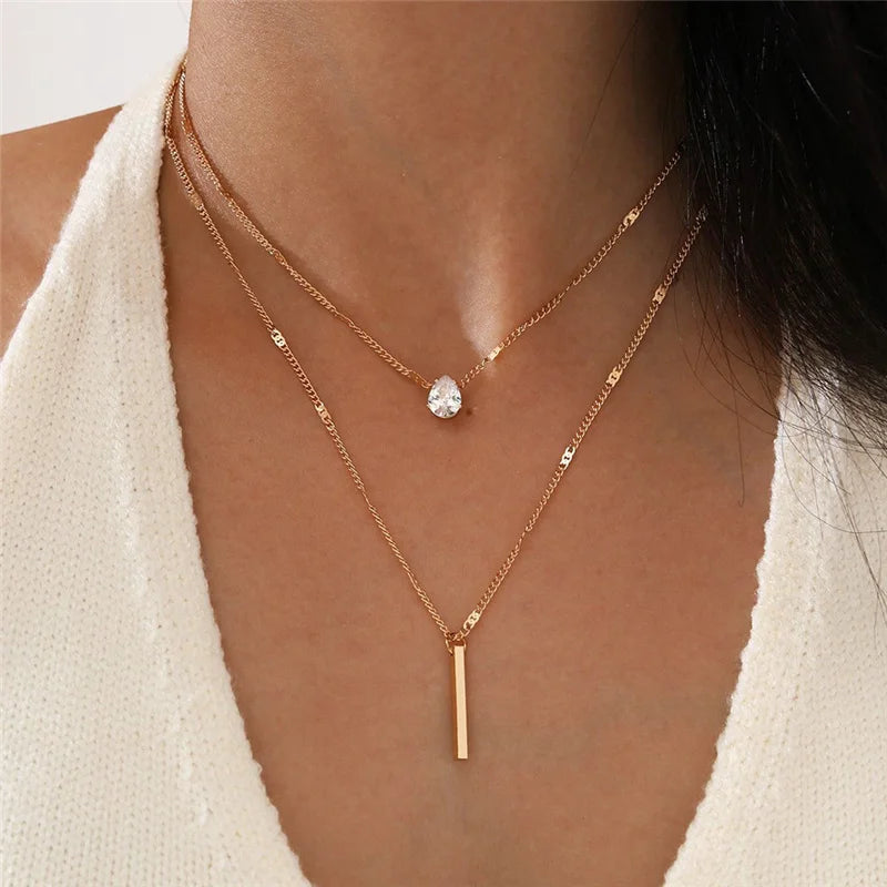 Vintage Twist Round Charm Layered Necklace Women's Jewelry Accessories for Girls Clothing Aesthetic Gifts  Pendant 2022