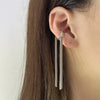 Vintage Water Drop Zircon Tassel Snake Shaped Ear Cuff Without Piercing Clip Earrings for Women Punk Chain Ear Clip Jewelry Gift