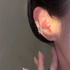 Vintage Water Drop Zircon Tassel Snake Shaped Ear Cuff Without Piercing Clip Earrings for Women Punk Chain Ear Clip Jewelry Gift