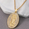 Virgin Mary Pendant Necklace for women  golden rotundity Stainless Steel Lips Neck Chain Female Necklaces Jewelry for Girl