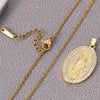Virgin Mary Pendant Necklace for women  golden rotundity Stainless Steel Lips Neck Chain Female Necklaces Jewelry for Girl