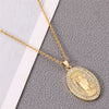 Virgin Mary Pendant Necklace for women  golden rotundity Stainless Steel Lips Neck Chain Female Necklaces Jewelry for Girl