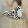 White Fire Opal Engagement Ring Big Oval Stone Wedding Bands Rings For Women Antique Silver Color Party Jewelry Birthstone Gifts