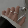 Winter Flocking Design Pearl Bow Rings Women Exquisite Opening Finger Ring Christmas Jewelry Accessories