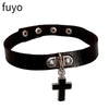 Woman Black Punk Choker Collar Necklace Pu Leather Goth Rivets Choker Necklace Pendientes Party Club Sexy Gothic Femme Jewelry