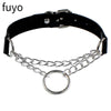 Woman Black Punk Choker Collar Necklace Pu Leather Goth Rivets Choker Necklace Pendientes Party Club Sexy Gothic Femme Jewelry