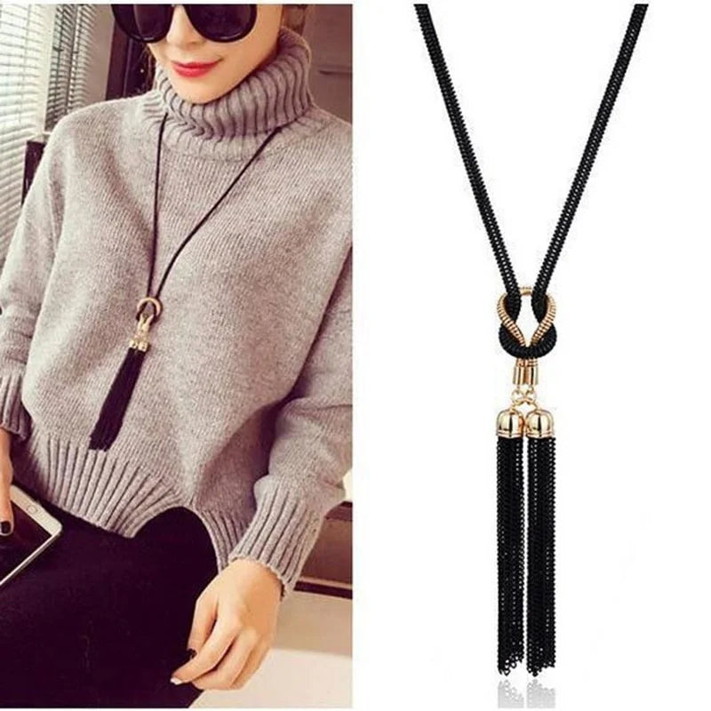 Women Necklaces Pendants Tassel Sweater Chain  Long Necklace Jewelry