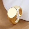 Women's  Geometric Open Rings Accessory Black/White Round Epoxy Glossy Disk Female Trendy Golden Ring Jewelry  Gifts