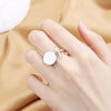 Women's  Geometric Open Rings Accessory Black/White Round Epoxy Glossy Disk Female Trendy Golden Ring Jewelry  Gifts