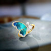 Women's Ring Adjustble With Blue Butterfly  Rings Female Romantic Birthday Elegent Gift Simple Gilr Jewelry  A3M465