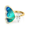 Women's Ring Adjustble With Blue Butterfly  Rings Female Romantic Birthday Elegent Gift Simple Gilr Jewelry  A3M465