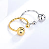XIYANIKE  Glossy Big Small Ball Open Cuff Rings For Women Girl   Trendy Jewelry Gift Party Wedding кольцо женское