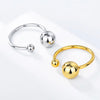 XIYANIKE  Glossy Big Small Ball Open Cuff Rings For Women Girl   Trendy Jewelry Gift Party Wedding кольцо женское
