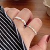 XIYANIKE Asymmetrical Beads Pearl Elastic Cord Rings For Women Girl   Korean   Jewelry Gift Party кольцо женское