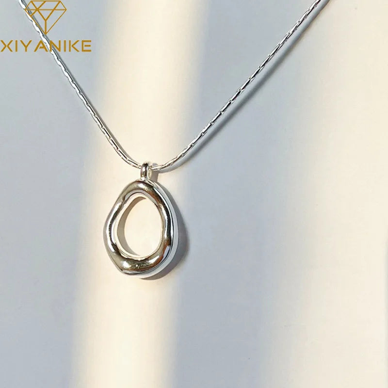 XIYANIKE Irregular Hollow Water Droplets Necklace For Women Girl Clavicle Choker  Jewelry Friend Gift Party collier femme