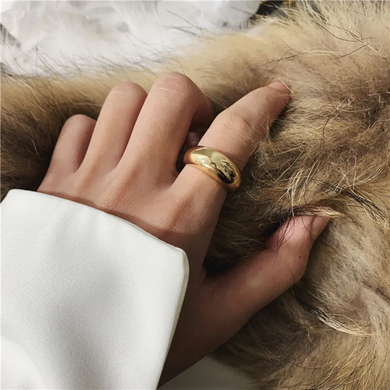 XIYANIKE Minimalist Silver Color  Finger Rings for Women Couples Trendy Elegant French Gold Geometric Punk Party Jewelry