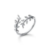 XIYANIKE Silver Color  Minimalism Shiny Diamond Leaf Opening Ring Female  Exquisite Jewelry Birthday Gift Кольцо