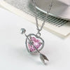 Y2K Accessories Peach Heart Water Drop Pendant Necklace Pink Crystal Egirl Sweet Cool Clavicle Chain Aesthetic Jewelry