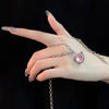 Y2K Accessories Peach Heart Water Drop Pendant Necklace Pink Crystal Egirl Sweet Cool Clavicle Chain Aesthetic Jewelry