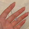 Y2K Crystal Butterfly Pendant Necklace Women Light   Egirl Punk Heart Grunge Clavicle Chain  Jewelry Party Gift 2023