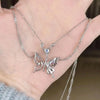 Y2K Crystal Butterfly Pendant Necklace Women Light   Egirl Punk Heart Grunge Clavicle Chain  Jewelry Party Gift 2023