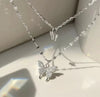 Y2K Crystal Butterfly Pendant Necklace Women Light   Egirl Punk Heart Grunge Clavicle Chain  Jewelry Party Gift 2023