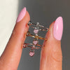 Y2K INS Style Cute Heart Zircon Ring For Women Girl Sweet Romantic Opening Adjustable Ring Wedding Party  Jewelry